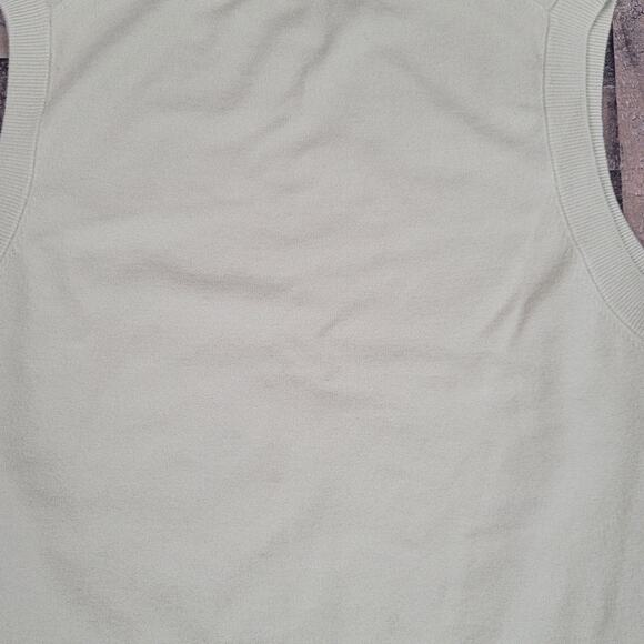 Vince Womens Large Ivory Green Wool Cashmere Blend Sweater Vest V031579537 - Picture 4 of 8